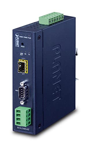 Planet IP30 Industrial 1-Port RS232/RS422/RS485 Serial, W125698351 (RS232/RS422/RS485 Serial Device Server (1 x 100BASE-FX SFP Slot, -40~75 Degrees C, dual 9~48V DC, Web,)