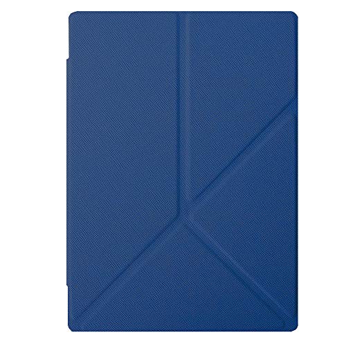 SOENS Kompatibel mit 2016 Kobo Aura One 7,8" E-Book-Leder-Faltschutzhülle Intelligente Wake-Up-Schutzhülle gegen Herunterfallen (Color : Dark Blue)