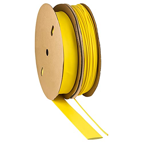 ISOLATECH Schrumpfschlauch Meterware gelb ohne Kleber Ø 2mm 400 Meter Schrumpfverhältnis 2:1 Set Polyolefin zum Isolieren von Kabel Lötverbindungen unbeschriftet UV beständig (Ø2mm 400Meter)