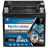 BlueMax +30 Motorsport Motorradbatterie GEL 12V 14Ah YTX14-BS