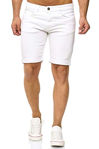 Indicode Kaden Denim Shorts, Farbe: Offwhite, Größe: XXL