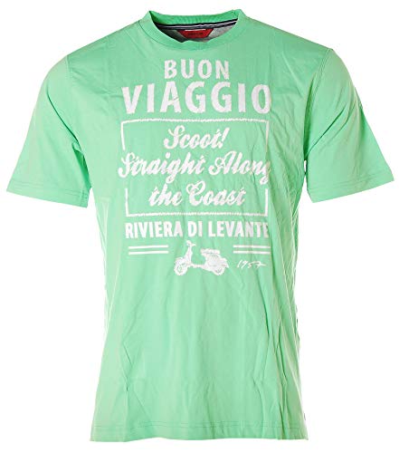 Signum Herren Kurzarm Shirt T-Shirt Rundhals Buon Viaggio Riviera di Levante Mint L