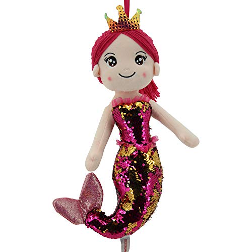 Sweety Toys 11926 Stoffpuppe Meerjungfrau Plüschtier Prinzessin 40 cm pink