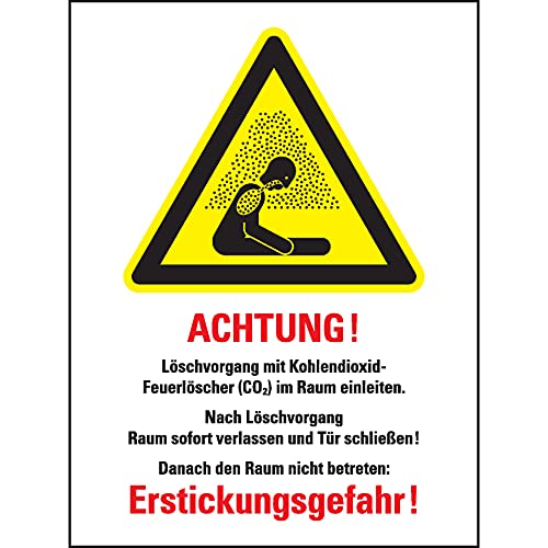 Schild I Warn-Kombischild CO²-Feuerlöscher - Löschen im Raum, ISO, Kunststoff, 300x400mm