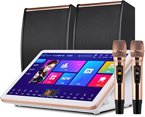 TOTLAC Professionelle Karaoke-Maschine, 4T All-in-One-Audio-Set, 18,5-Zoll-Touchscreen-Telefon-App-Steuerung. Laden Sie das All-in-One-Karaoke-System mit drahtlosem Mikrofon und Lautsprecher herunt