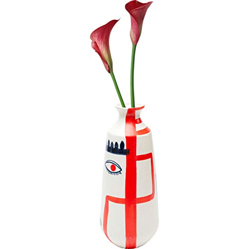 Kare Vase Art Face Colore 38cm, Steinzeug, Rot