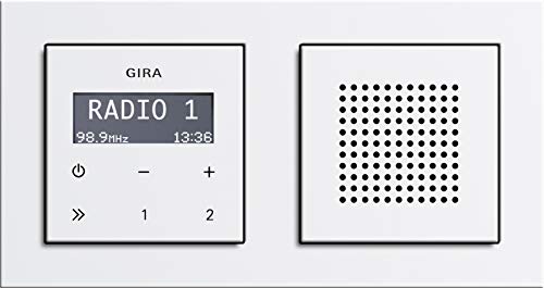 Gira RDS Unterputzradio mit Lautsprecher und E2 Rahmen reinweiß glänzend