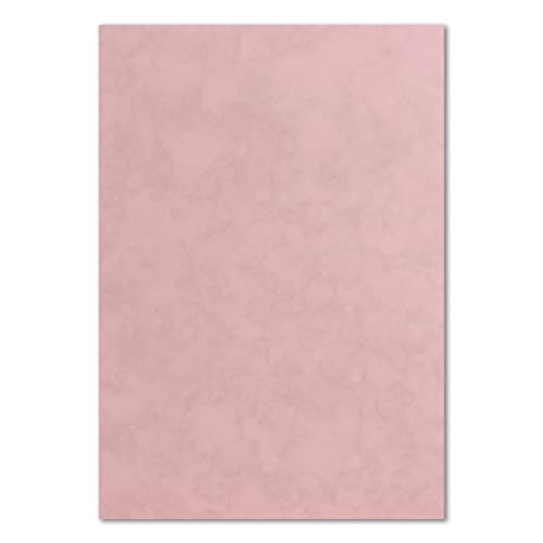 100x DIN A4 Papier - Marmoriert Altrosa - 90 g/m² - 21 x 29,7 cm - Briefpapier Bastelpapier Tonpapier Briefbogen - FarbenFroh by GUSTAV NEUSER