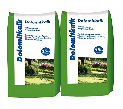 2x25 kg Dolomitkalk Rasenkalk - Zur Vorbeugung von Moosbildung im Rasen mit Calcium und viel Magnesium