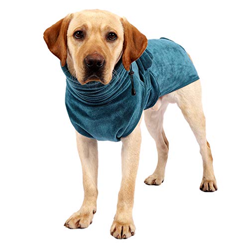 Nobranded Hundebademantel, schnell trocknend, super saugfähig, Badetuch mit Kapuze, verstellbare Handtücher, Mantel für Hunde (3XL)