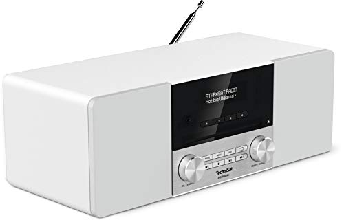 TechniSat Digitradio 3 Stereo DAB Radio - Kompaktanlage (DAB+, UKW, CD-Player, Bluetooth, USB, Kopfhöreranschluss, AUX-Eingang, Radiowecker, OLED Display, 20 Watt RMS) weiß