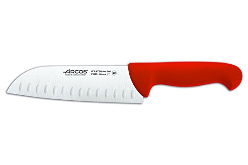 Arcos Serie 2900 - Santoku Messer Messer Asiatischer ArtAsian Knife - Klinge Nitrum Edelstahl 180 mm - HandGriff Polypropylen Farbe Rot