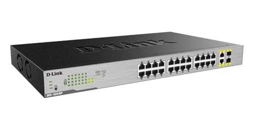 D-Link DGS-1026MP Layer2 PoE+ Gigabit Switch (26-Ports, davon 24 x 10/100/1000 Mbit/s PoE-Porst und 2 Gigabit Combo Uplink-Ports)