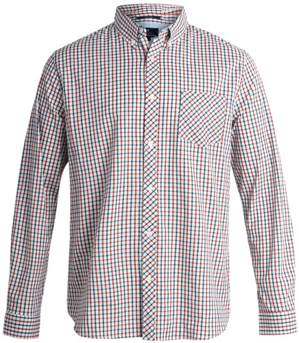 Ben Sherman Herren Button-Down-Shirt, klassische Passform, langärmelig, Button-Down-Shirt, lässiges Hemd für Männer (Größe S-XL), rot / blau, Klein