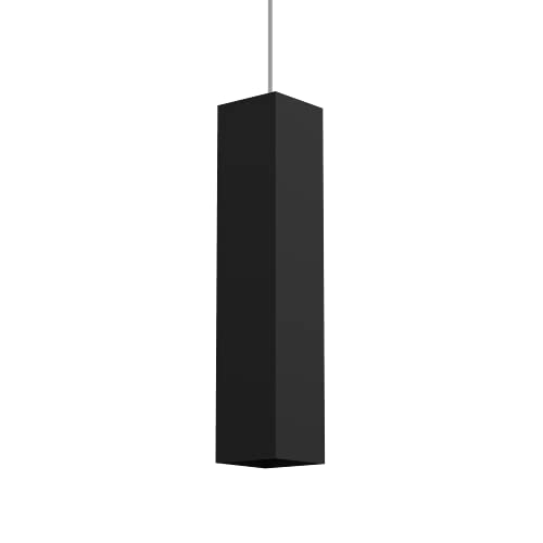 L+ Moderne Hängelampe, modern, handgefertigt, Lampenschirm aus Metall GU10, Küche, Wohnzimmer, Schlafzimmer, modernes Design (schwarz, 6 x 6 x 30 cm)