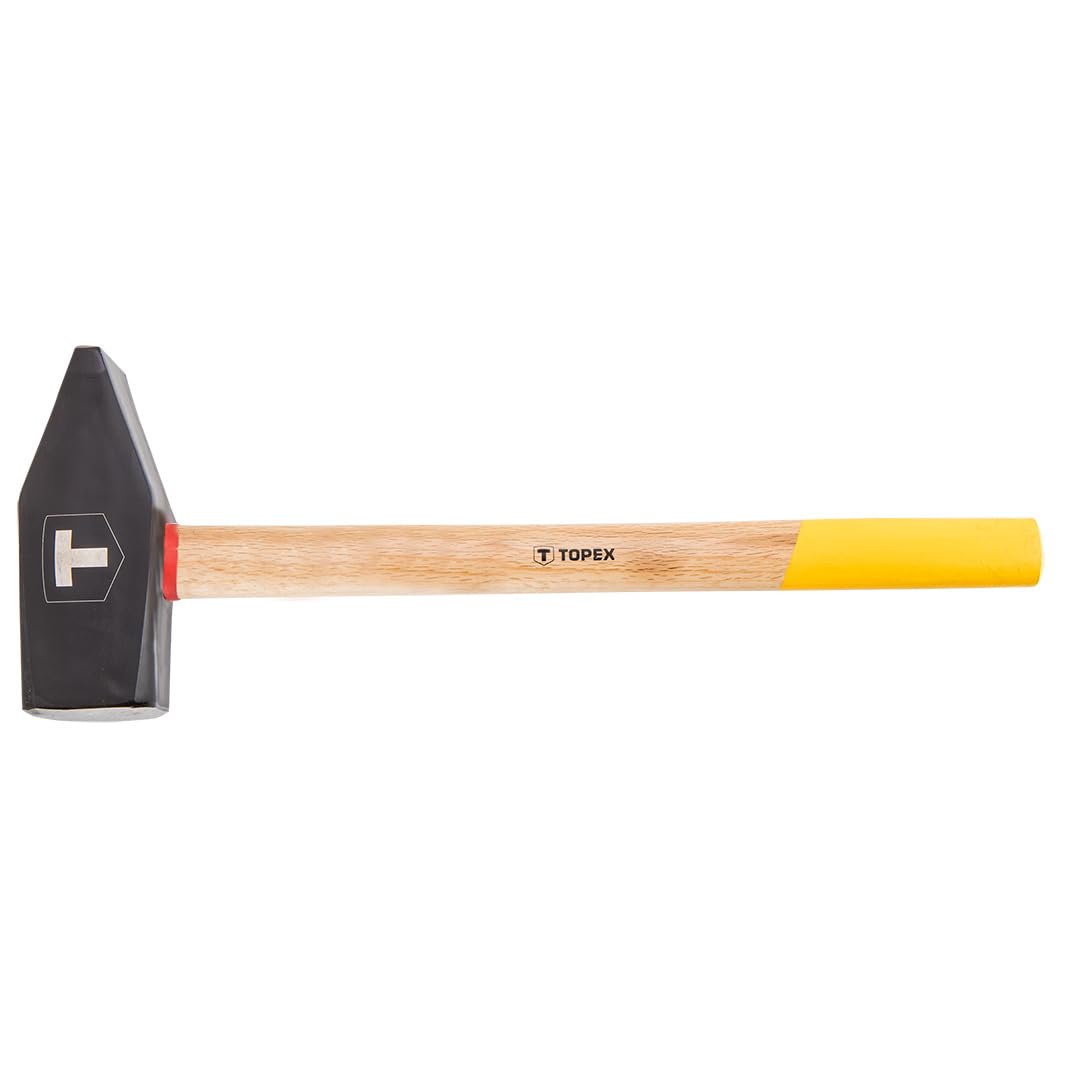 TOPEX Schlosserhammer Schlosser Hammer mit Stiel aus Holz - Schlosserhammer mit Holzstiel - Ingenieurhammer Stahlhammer Werkzeughammer Werkstatthammer mit Stiel Holzstiel – 10 kg