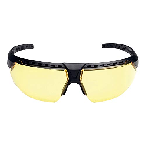 Honeywell H94221 Avatar Schutzbrille, Gelb Sichtscheibe, Schwarz Rahmen, Beschlagschutz HydroShild