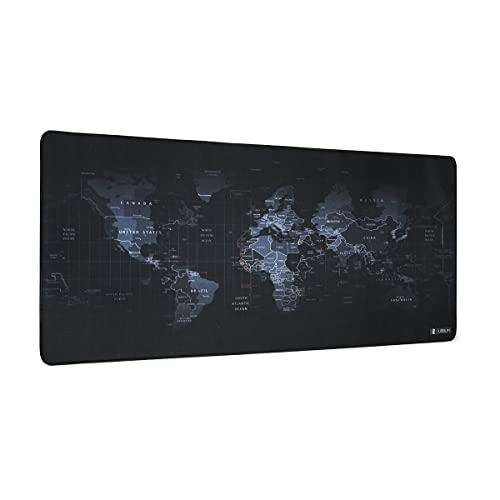 SUBBLIM World XL Mousepad schwarz Teppich Raton 90 x 40 cm Design Weltkarte
