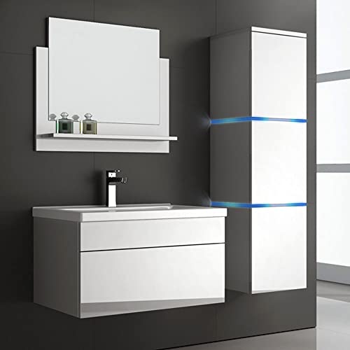 Home Deluxe - Badmöbel-Set - Wangerooge weiß - Large - inkl. Waschbecken und komplettem Zubehör - Breite Waschbecken: ca. 80 cm | Badezimmermöbel Waschtisch Badmöbelset