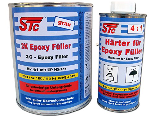 STC 2K Epoxid Füller Set 1,75 kg Epoxy Primer 4:1 grau Epoxi Füller Epoxid Grundierung grau