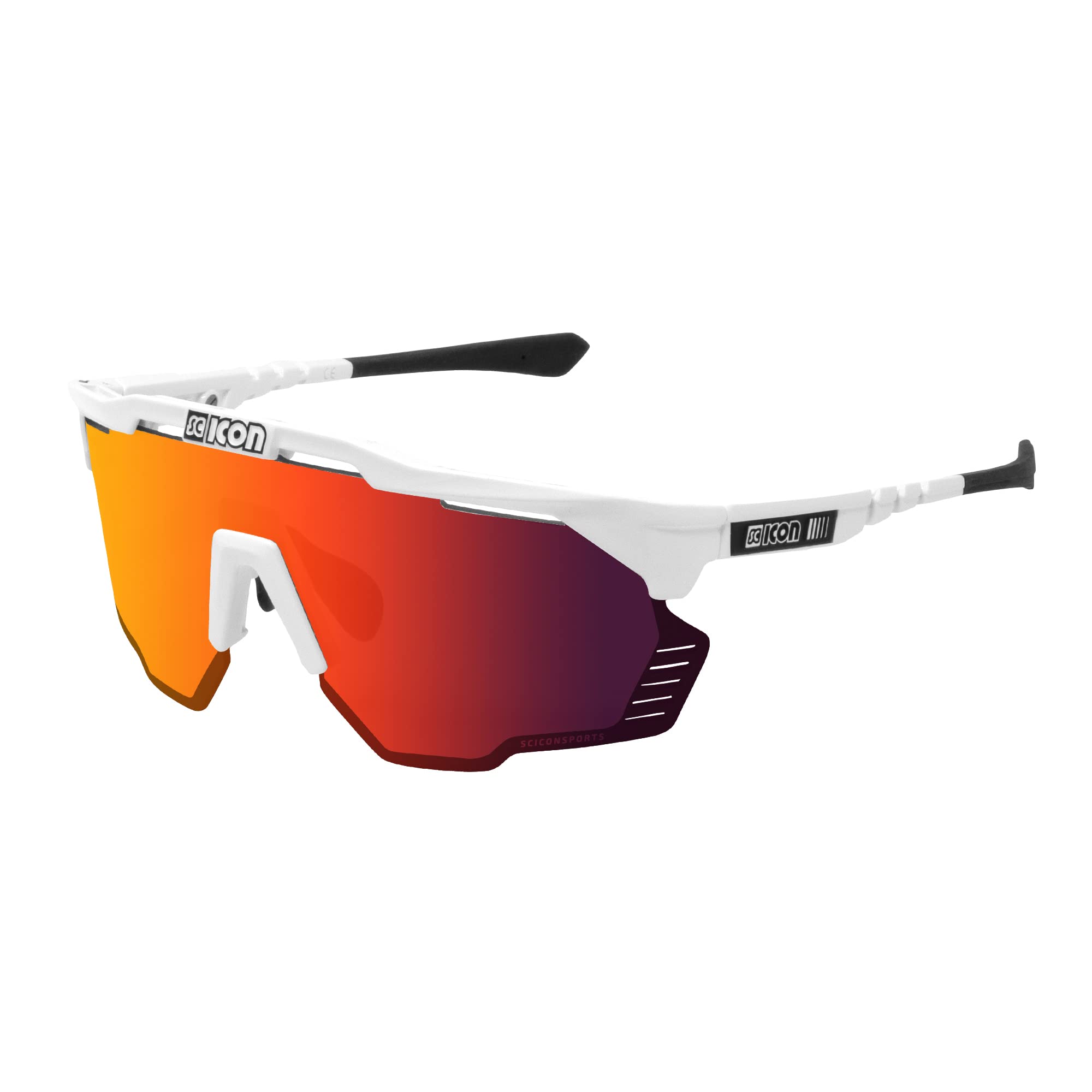 SCICON Sports Aeroshade Kunken Sports Performance Sonnenbrille (SCNPP Multimirror rot/weiß glänzend)