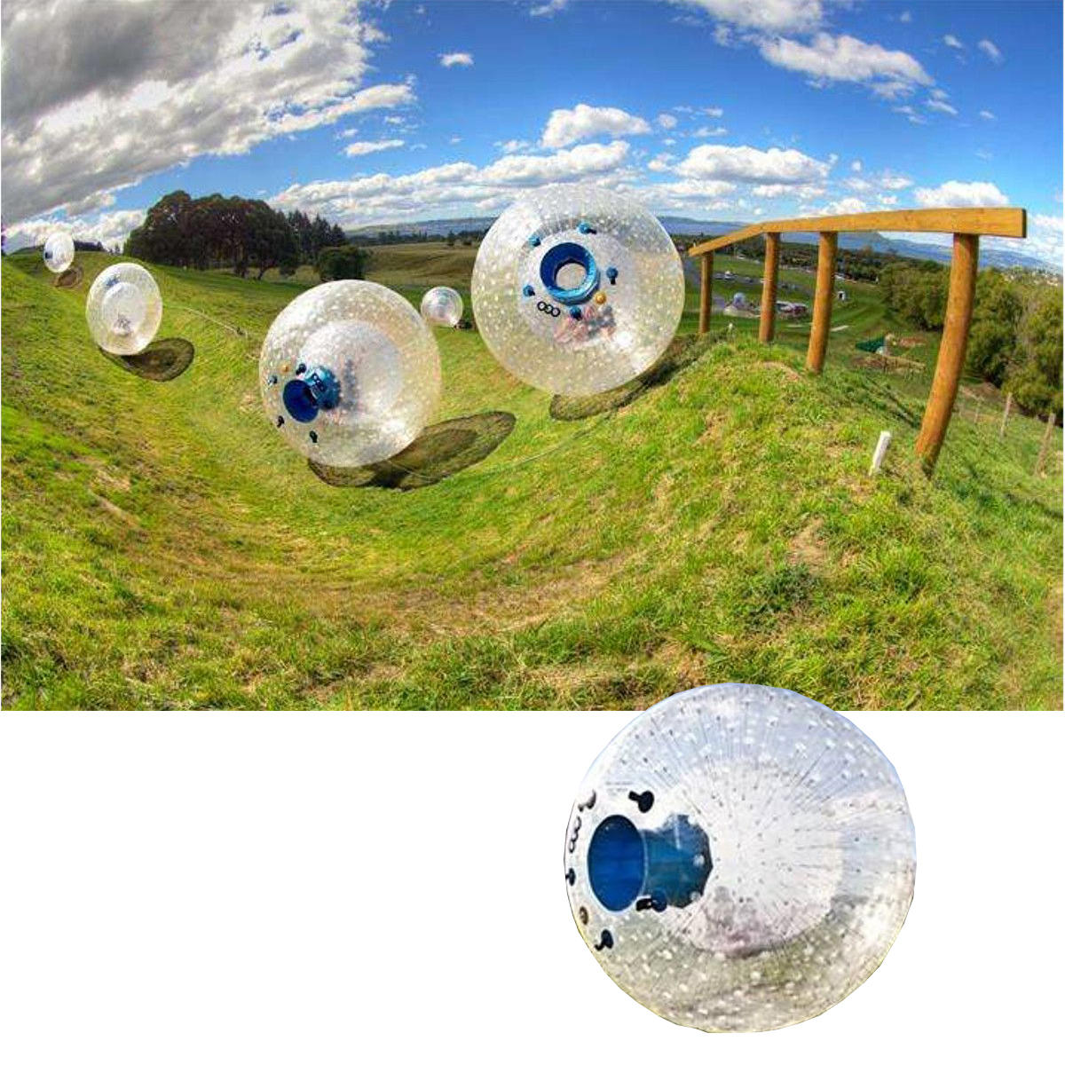 Außen Garten Hof 2,5m aufblasbarer Zorb Ball Mensch Hamster Stoßstange Wasserball für Kinder Erwachsene