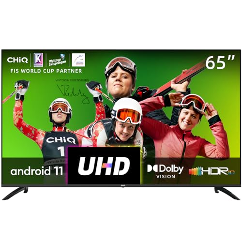 CHIQ U65H7A Android 11 Smart TV UHD 4K WiFi Bluetooth Google Play Store Google Assistant Chromecast Bulit-in Netflix Video Triple Tunner Hdmi USB 65 Zoll uhd 4k-Android os