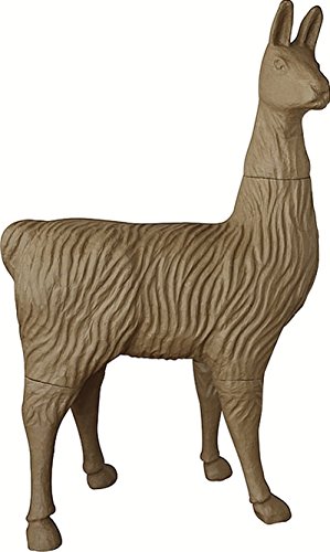 Décopatch XLA31C Lama (aus Pappmaché zum Verzieren und Personalisieren, 78 x 32 x 126cm, ideal für Ihre Hausdeko) 1 Stück kartonbraun