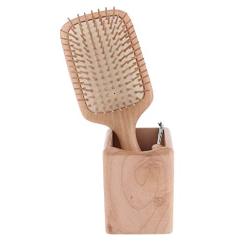 Tubayia Holz Paddle Brush Paddlebürste Haarbürste Stylingbürste für Männer Frauen Kinder (A)