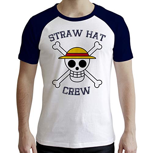 ABYstyle - One Piece - T-Shirt - Totenkopf - Herren - weiß & blau (M)