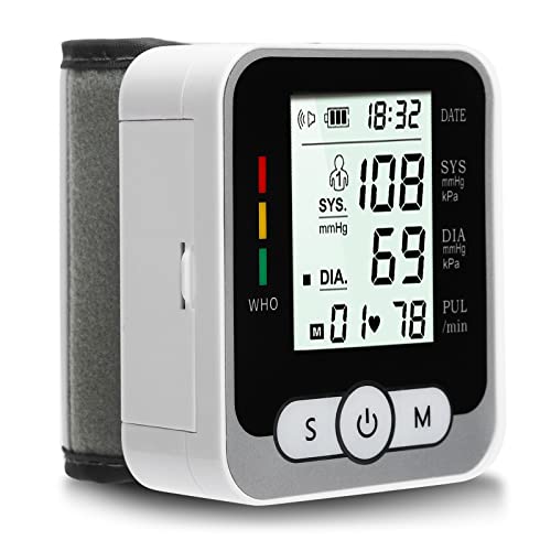 Professionelles Handgelenk-Blutdruckmessgerät, Handgelenk-Blutdruckmessgerät mit LCD-Bildschirm, Sprachübertragung, Gesunder Detektor für Alte Menschen