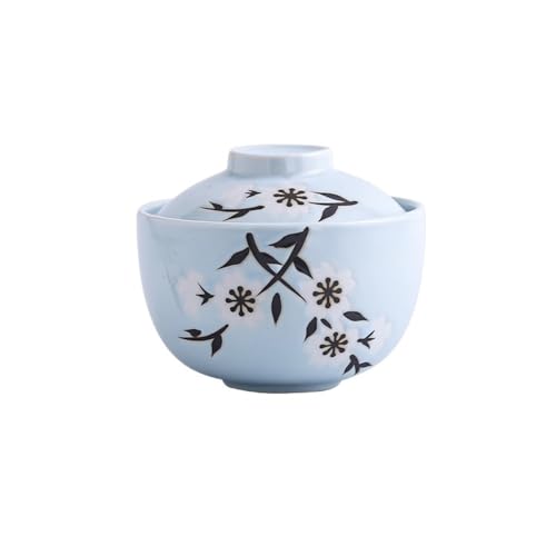 Japanische Keramik 4,25 Zoll Eintopf Schüssel Mit Deckel Dampf Ei Suppe Schüsseln Kleine Dampfenden Tasse Slow Cooker Hause Restaurant geschirr (Color : Color 4)