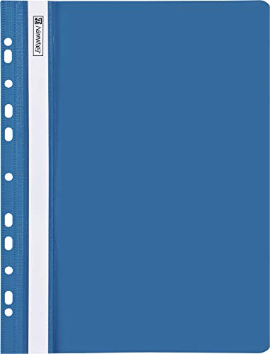 Baier & Schneider Brunnen 102015230, Schnellhefter für A4, kräftige Kunststofffolie (PVC), 25 Stück blau