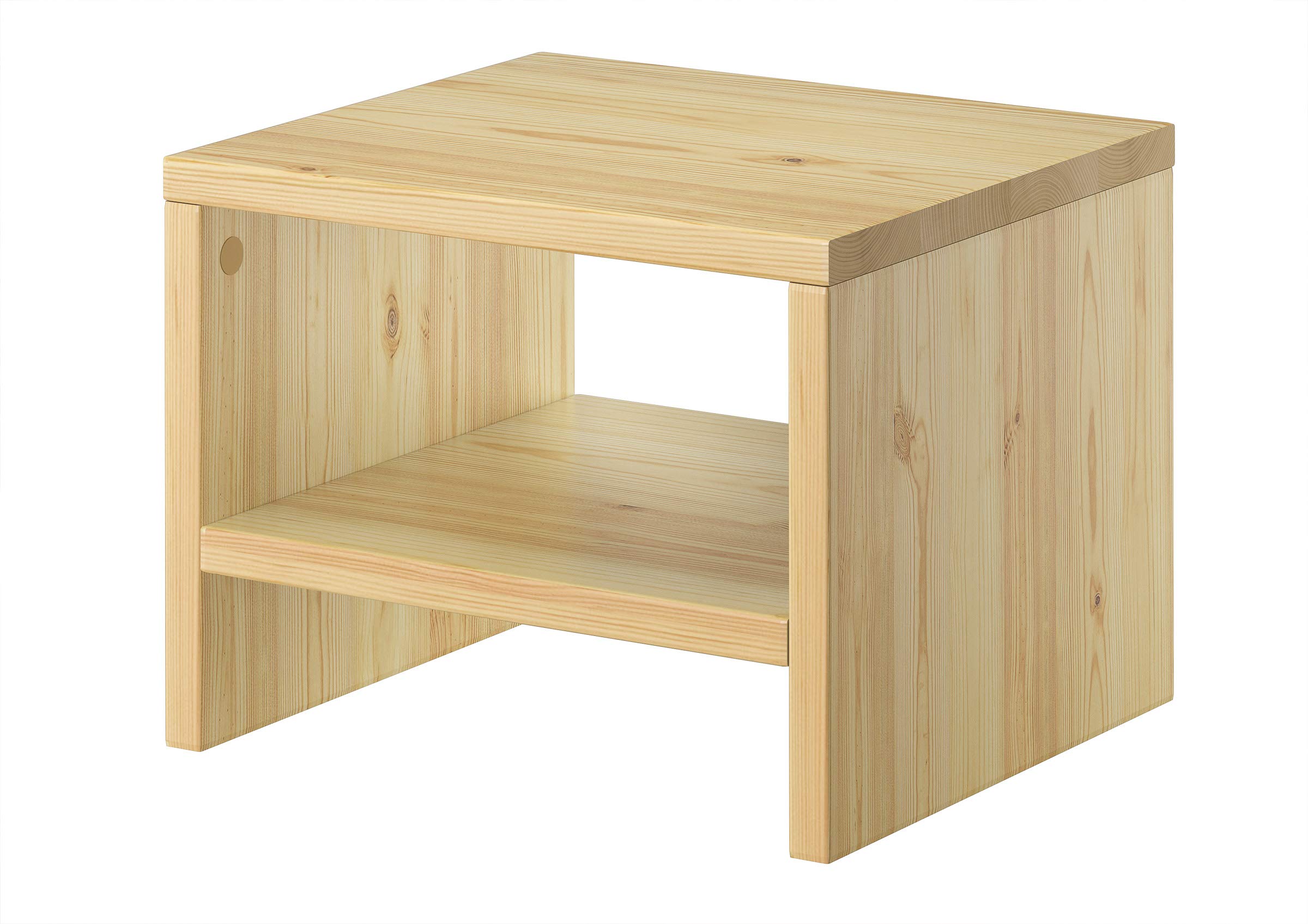 Erst-Holz Nachttisch Kiefer massiv modernes kubisches Nachtkästchen in offener Form 90.20-K5