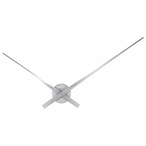 NeXtime Hands Wanduhr, Aluminium, Silber, 85 cm