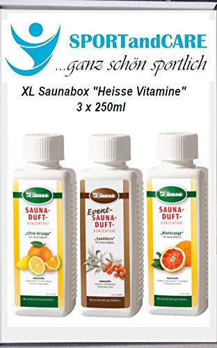 Finnsa XL Saunaaufguss Box Heisse Vitamine: Sanddorn, Blutorange und Citro-Orange (3x250ml)