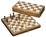 Philos 2625 - Schach, Schachspiel, Schachkassette Walnuss medium, Feld 33 mm, Königshöhe 65 mm, Holz