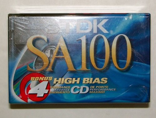 TDK SA100–4 100-minute High Bias iecii/Typ II blanko-Audio-Kassetten (4er Pack)