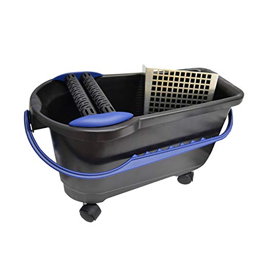 HUFA Profi-Clean Waschbox 24l inkl. 4 Räder, Doppelrollenaufsatz offen und Metallsieb
