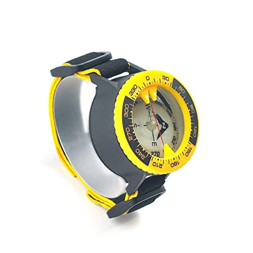 TABKER Kompass Wandern Scuba Diving Compass/Diving Compass/Compass Marine Navigation/Blue Compass Glow (Color : Yellow)