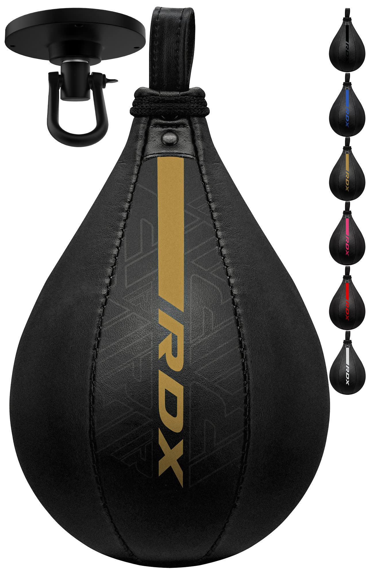 RDX Boxbirne Maya Hide Leder Set, Speedball Hängend, Punchingball Boxing Speed Bag, Geschwindigkeit Ball Boxen Training Trainingsgeräte Gym Fitness