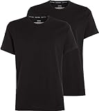 Calvin Klein Herren T-Shirts Kurzarm Crew Neck Rundhalsausschnitt, Schwarz (Black), XL