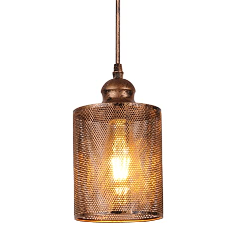 AIRTWESD Industrial vintage Metall Käfig Hängelampe E27 Deckenleuchte LED Kronleuchter Wohnzimmer Hängeleuchte Kreative Leuchte Retro lampenschirm (ohne Glühbirne)