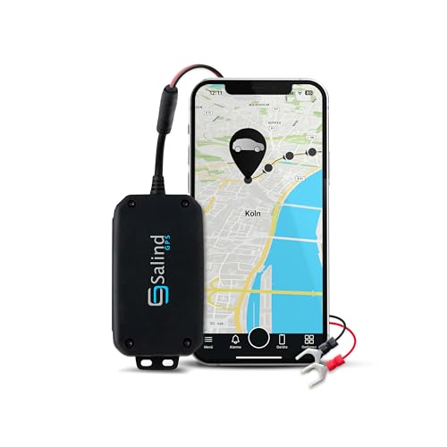 Salind GPS-Tracker Auto, Motorrad und Fahrzeuge mit SIM-Karte, kostenlose App für Android und iPhone, Live-Ortung in Echtzeit, Mini mit internem Akku