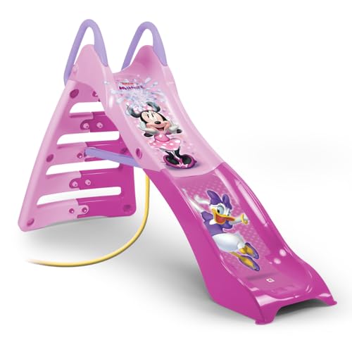 INJUSA -Rutsche My First Slide Minnie Mouse Rosa Farbe mit Wasserschlaucheingang und Dauerhafter Dekoration Empfohlen für Kinder +2 Jahre