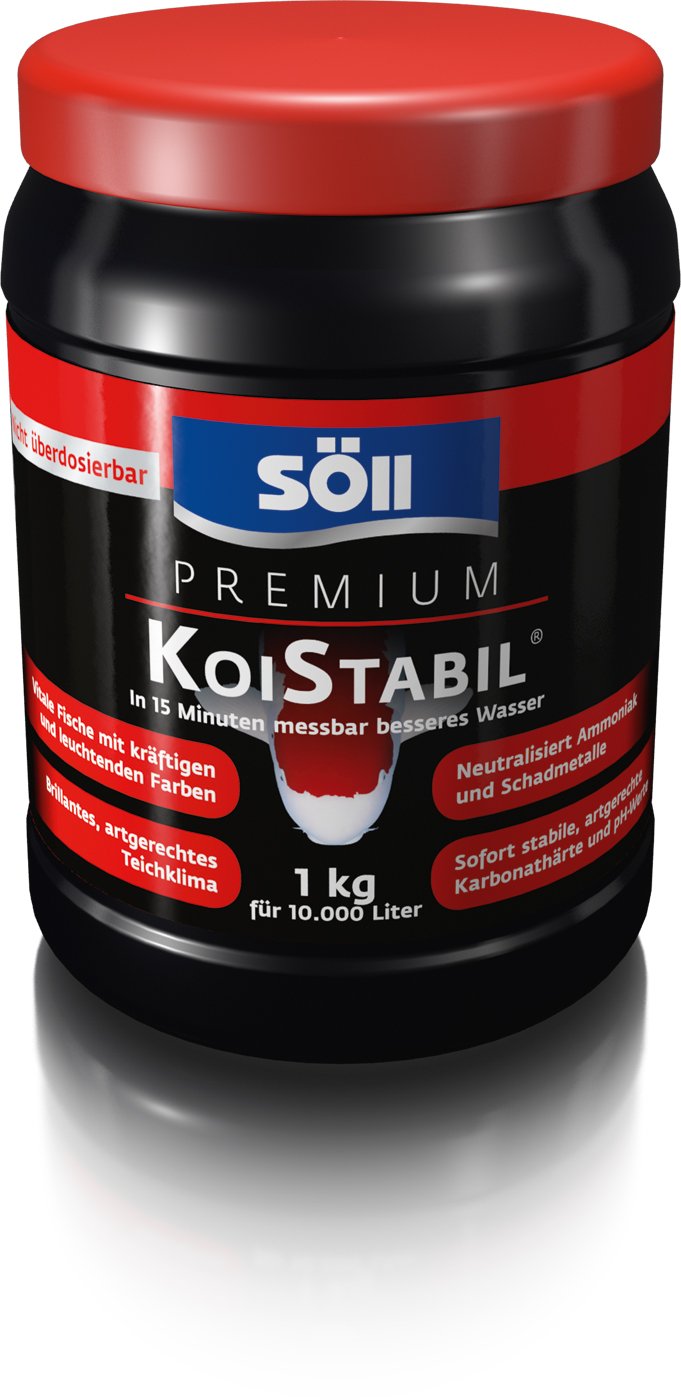 Söll 81889 Premium KoiStabil, 1 kg - effektiver Teichstabilisator/koigerechter Wasseraufbereiter/reguliert pH-Wert und KH-Wert für messbar besseres Teichwasser im Gartenteich Fischteich Koiteich