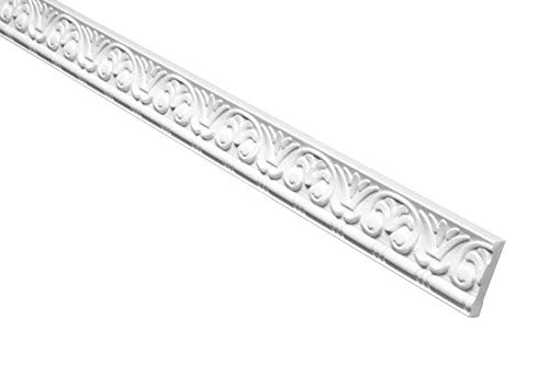 Marbet Deckenleiste B-10 weiß aus Styropor EPS - Stuckleisten gemustert, im traditionellen Design - (30 Meter Sparpaket) Stuck Eckleiste Winkelleiste Wand