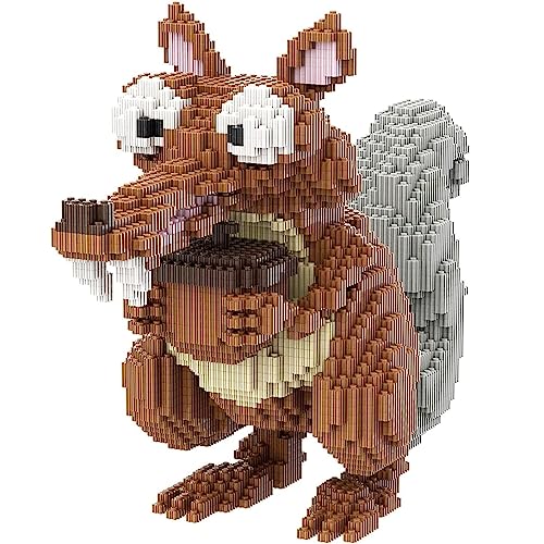 QQJIN Mini Bausteine Anime Figuren Eichhörnchen Modell 3D Puzzle, 8730-Teiliges Eichhörnchen-Bauspielzeug, Mikro Tier Block DIY Spielzeug, Geburtstag, Erwachsene ​und Kinder