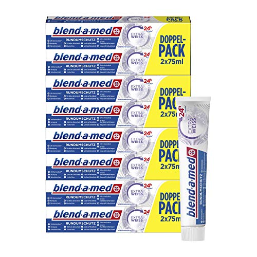 Blend-a-med Rundumschutz Extra Weiß Zahnpasta, 4er Pack (4 x 2 x 75 ml)