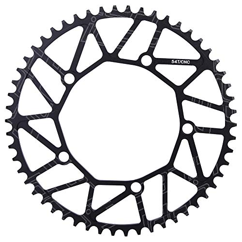 BOROCO Fahrradkettenblatt, Fahrrad Positive und Negative Zähne 130BCD Kurbel Single Disc 130BCD 50 52 54 56 58T für die meisten Fahrräder Rennräder Mountainbikes(54T)